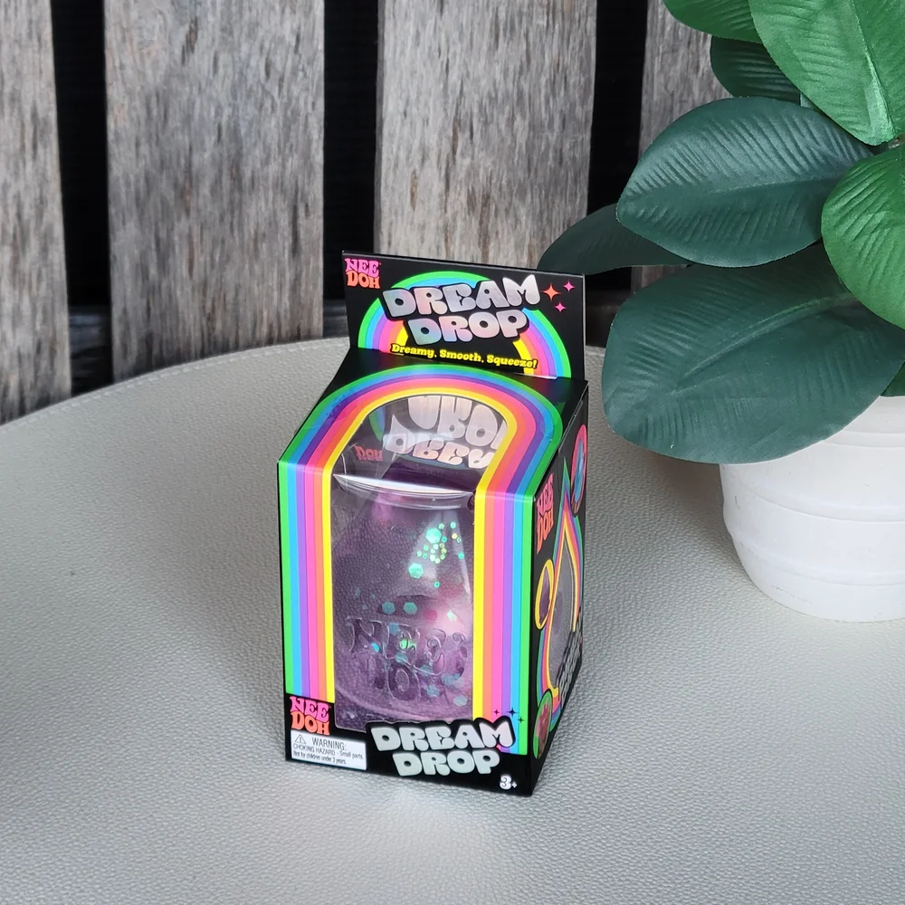 Nee Doh Dream Drop Squishy Toy - Purple Sparkle - Picture 2 of 6